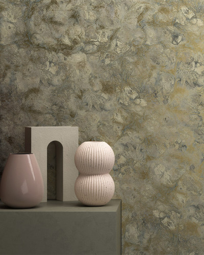 Tapet Chic Veneers CV1.01, Stannic Gold - YO2, cu textură ce imită aspectul natural al pietrei.