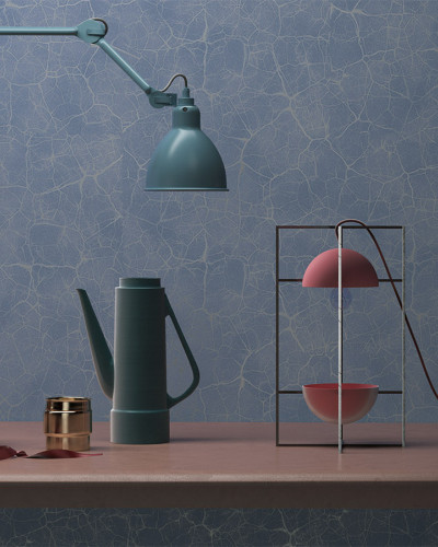 Wallpaper cu aspect de beton crapat, Dapper CV1.06, Iron Silver - YO2 design