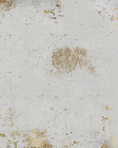 Concrete Surfaces CS1.02, Stannic Gold - YO2 design, un tapet modern cu aspect de beton, in nuante de gri si auriu.