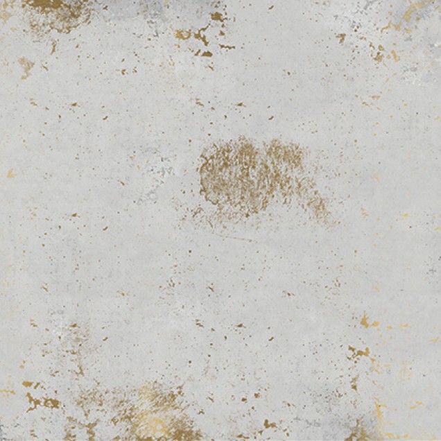 Concrete Surfaces CS1.02, Stannic Gold - YO2 design, un tapet modern cu aspect de beton, in nuante de gri si auriu.