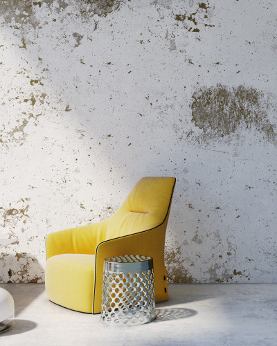 Concrete Surfaces CS1.02, Stannic Gold - YO2 design, un tapet modern cu aspect de beton, in nuante de gri si auriu.