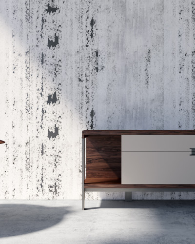 Wallpaper cu aspect de beton gri, perfect pentru a crea o atmosfera industriala in orice camera.