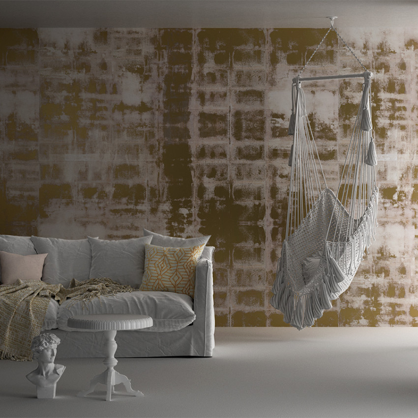 Wallpaper cu textura de beton gri si argintiu, Concrete Surfaces CS1.06, Iron Silver - YO2 design