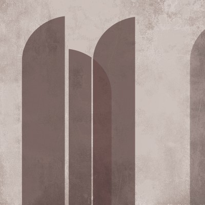 Tapet modern cu design abstract, linii curbate și o paletă de culori neutre.