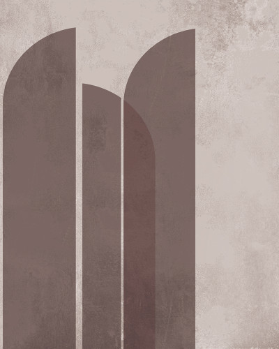 Tapet modern cu design abstract, linii curbate și o paletă de culori neutre.