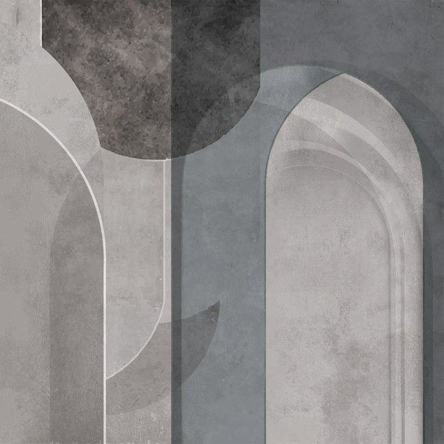 Wallpaper modern cu arhitectură și linii curbe