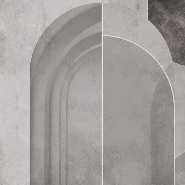 Wallpaper modern cu arhitectură și linii curbe