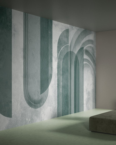 Tapet Deviation DE1.04.2 - YO2 cu design minimalist, verde, ciment