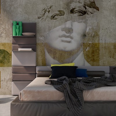 Tapet modern cu design geometric și elemente de artă clasică. Torso Figures TF1.03.1 - YO2 design