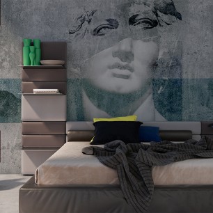 Fototapet YoYo Design YO2-TF1.03.3. Conține culorile: Gri, Gri Khaki, Verde, Verde Sticlă, Gri, Telegri 1, Maro, Maro Ciocolată, Gri, Gri-Albastru