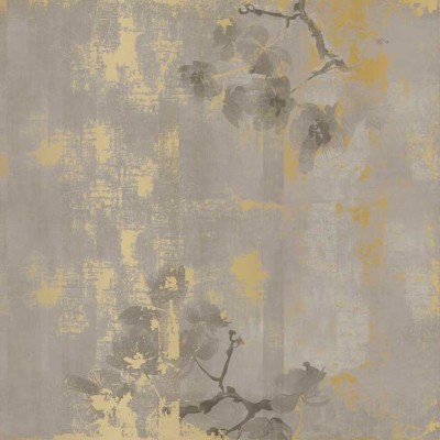 Tapet baie elegant cu nuanțe aurii și frunze - Primeval RF1.07, Stannic Gold - YO2 design