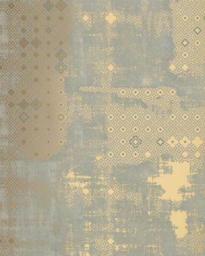 Tapet geometric elegant Gipsy Walls GW1.05, Stannic Gold - YO2 design, cu nuanțe de auriu și gri.