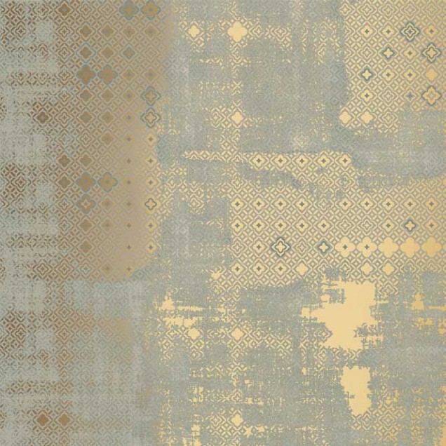 Tapet geometric elegant Gipsy Walls GW1.05, Stannic Gold - YO2 design, cu nuanțe de auriu și gri.