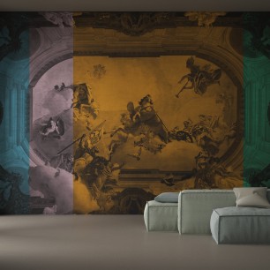 Fototapet YoYo Design YO2-TT1.01.1. Conține culorile: Galben, Curry, Albastru, Albastru-Gri
