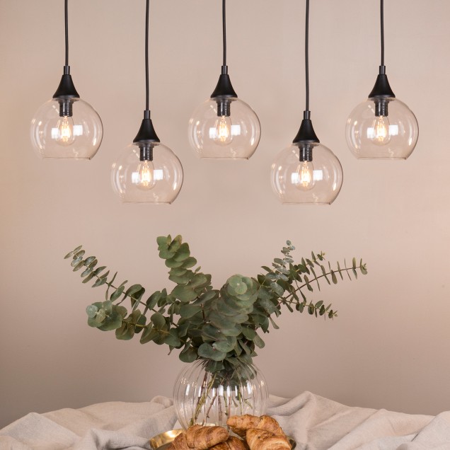 Lămpi suspendate Globen GLO-6739. Culoare: Alb, Transparent, Multicolor; Material: Sticlă