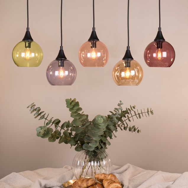 Lămpi suspendate Globen GLO-6739. Culoare: Alb, Transparent, Multicolor; Material: Sticlă