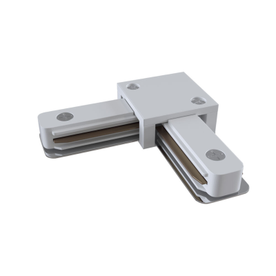 Conector de colț alb pentru șină de iluminat
