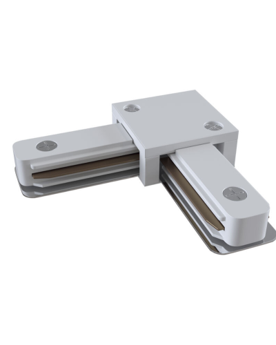 Conector de colț alb pentru șină de iluminat