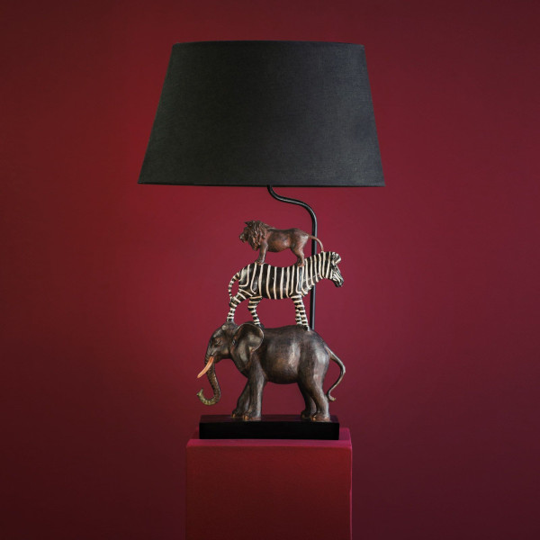 Lampă de masă, Elefant, zebră, leu, Safari, 12 x 24.5 x 70 cm