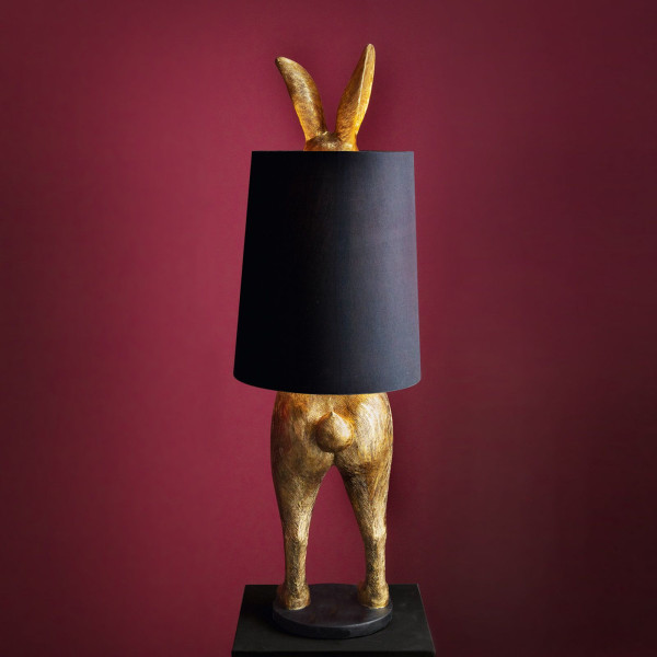 Lampadar Iepuraș auriu, Hiding Rabbit, 39 x 39 x 115 cm
