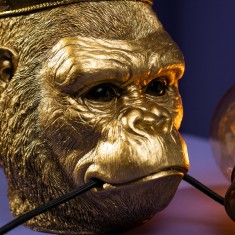 Lampă de perete, maimuță aurie, Kong, 23 x 20 x 29.5 cm