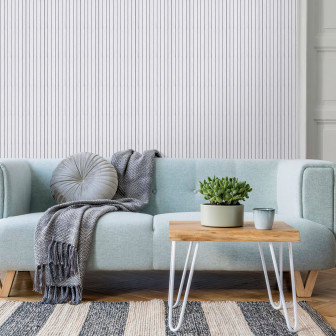 Panou decorativ autoadeziv cu linii verticale într-un living modern