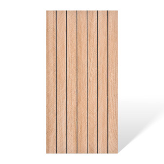 Panouri decorative autoadezive cu aspect de lemn într-o bucătărie modernă