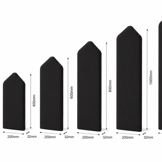 Panou tapițat negru cu design geometric Arrow
