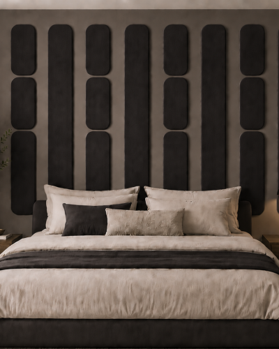 Panou tapițat Cvadrat, negru, Simply Wall Panels