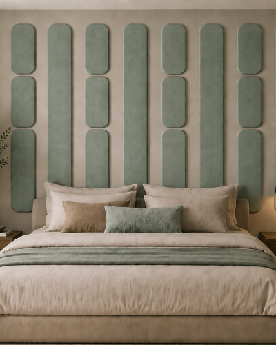 Panou tapițat Cvadrat, verde deschis, Simply Wall Panels
