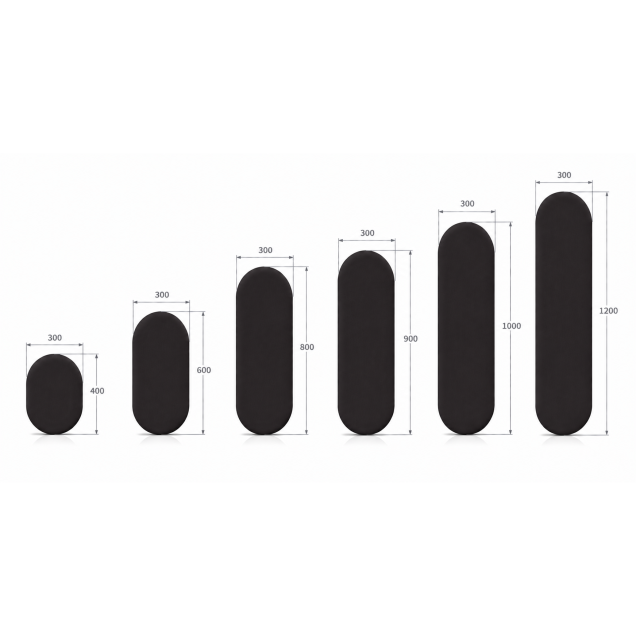 Panouri tapițate negre cu design geometric deasupra unui pat.