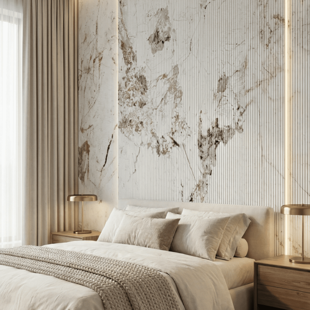 Panou decorativ flexibil cu aspect de marmură Breccia