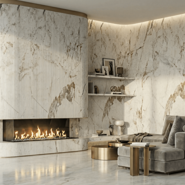 Panou decorativ flexibil cu aspect de marmură Breccia