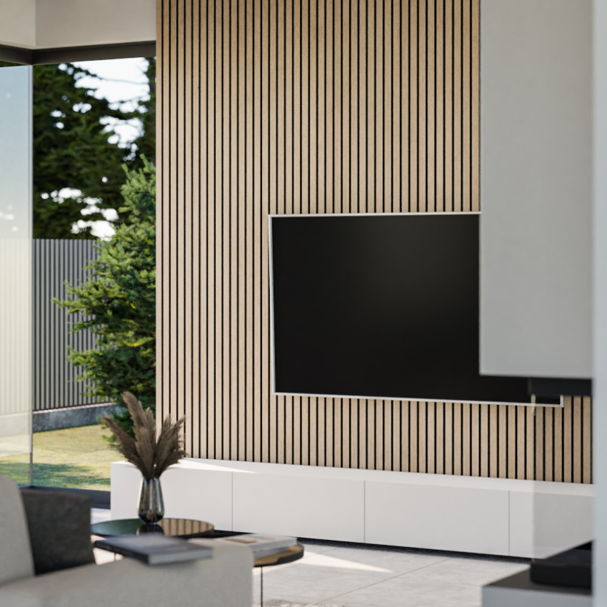 Panouri decorative riflate (riflaje) Kalithea KLT-acoustic-birch, material: HDF, MDF, Fetru