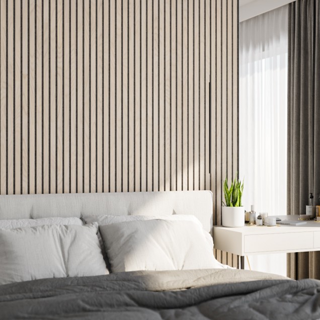 Panouri decorative riflate (riflaje) Kalithea KLT-acoustic-birch, material: HDF, MDF, Fetru