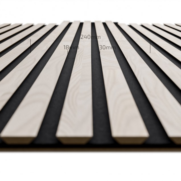 Panouri decorative riflate (riflaje) Kalithea KLT-acoustic-birch, material: HDF, MDF, Fetru