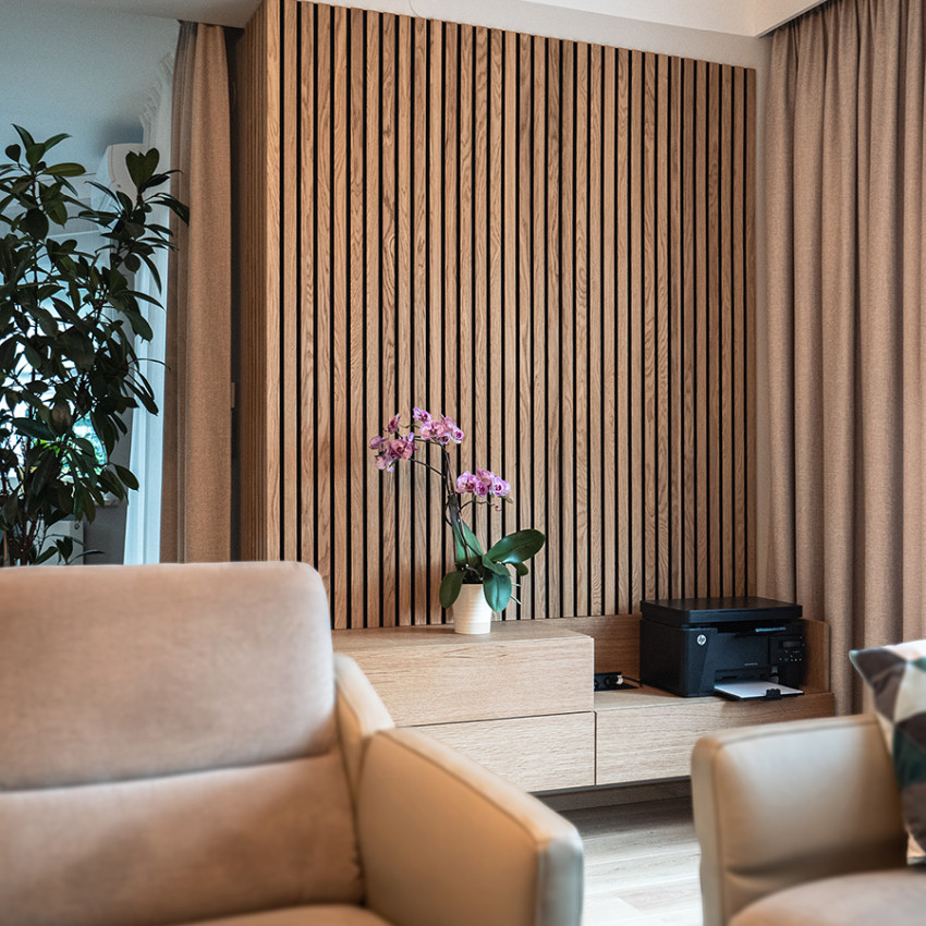 Panouri decorative riflate (riflaje) Kalithea KLT-acoustic-oak, material: HDF, MDF, Fetru