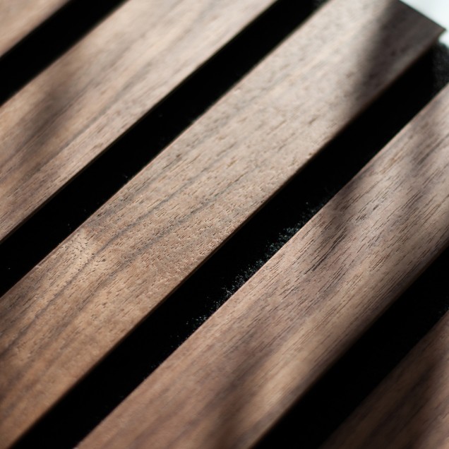 Panouri decorative riflate (riflaje) Kalithea KLT-acoustic-wallnut, material: HDF, MDF, Fetru