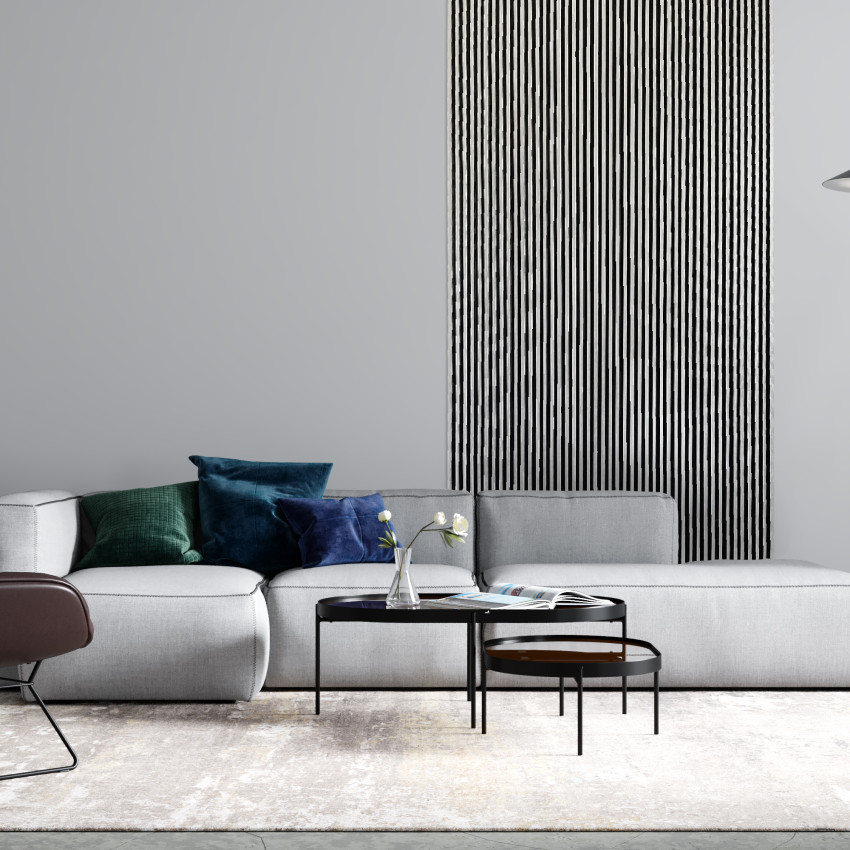 Profil decorativ riflaj 3D argintiu