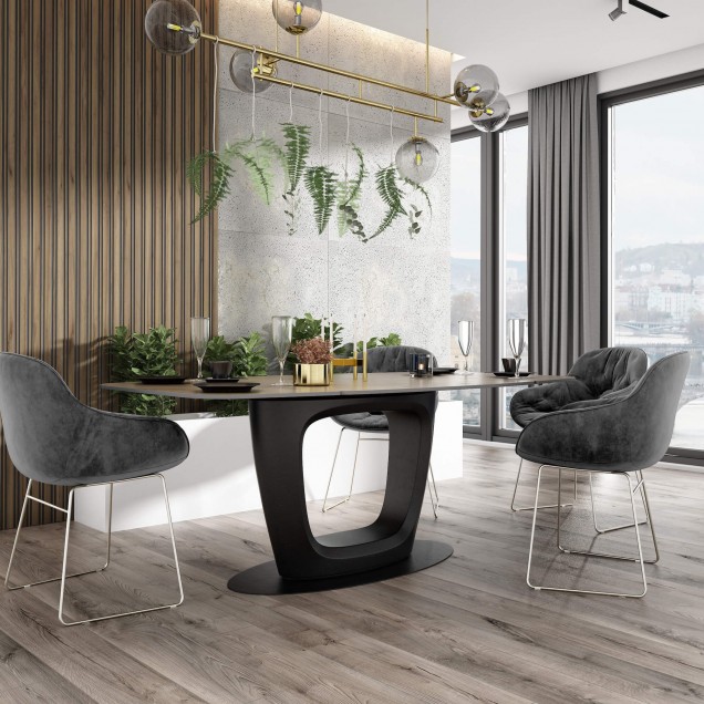 Riflaj decorativ 3D cu aspect de nuc într-un living elegant