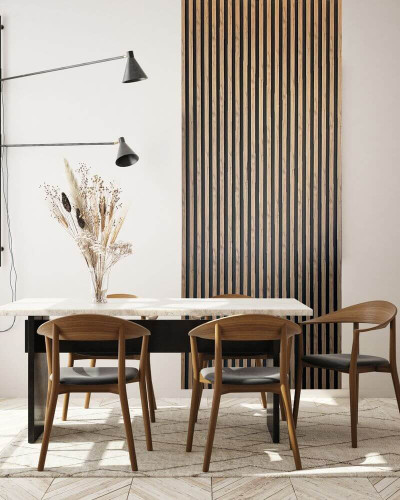 Tapet 3D cu aspect de lemn, cu un design modern și elegant.