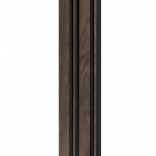 Profil stânga pentru panou riflat 3D Milo, Walnut, 270x4.2cm, Lamelio