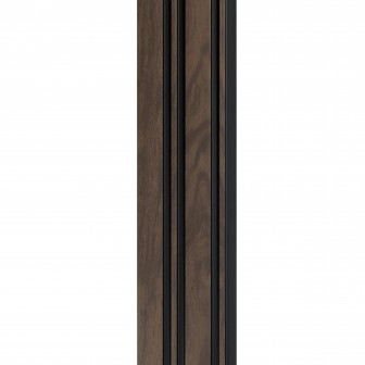 Profil stânga pentru panou riflat 3D Milo, Walnut, 270x4.2cm, Lamelio