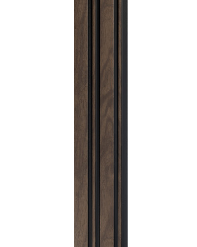 Profil stânga pentru riflaj decorativ 3D Milo, Walnut, 270x4.2cm, Lamelio