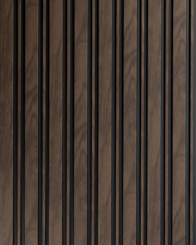 Riflaj decorativ 3D cu aspect de nuc într-un living elegant