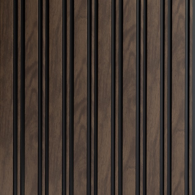 Riflaj decorativ 3D cu aspect de nuc într-un living elegant