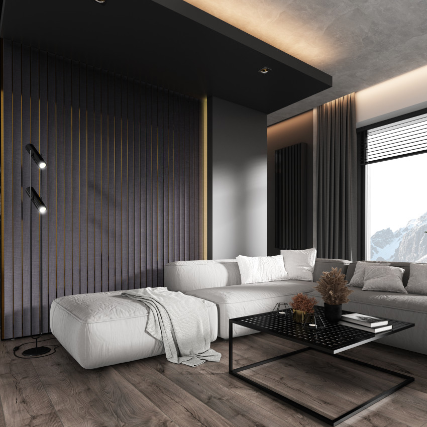 Profil stânga pentru panou riflat 3D, amber și antracit