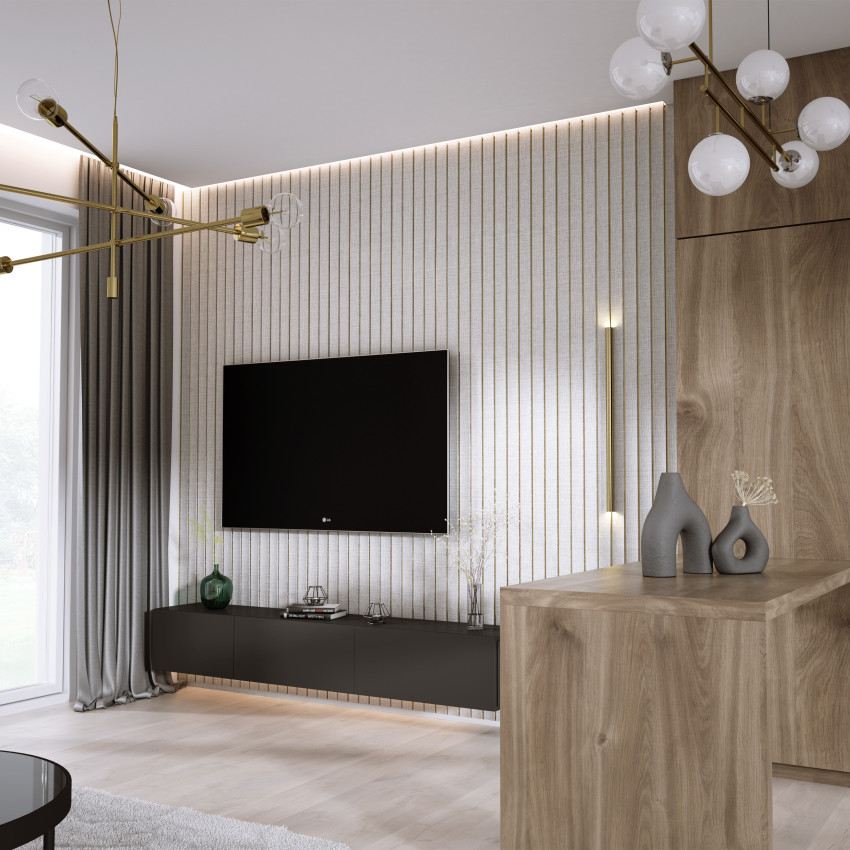 Profil stânga pentru riflaj decorativ 3D, alb/amber