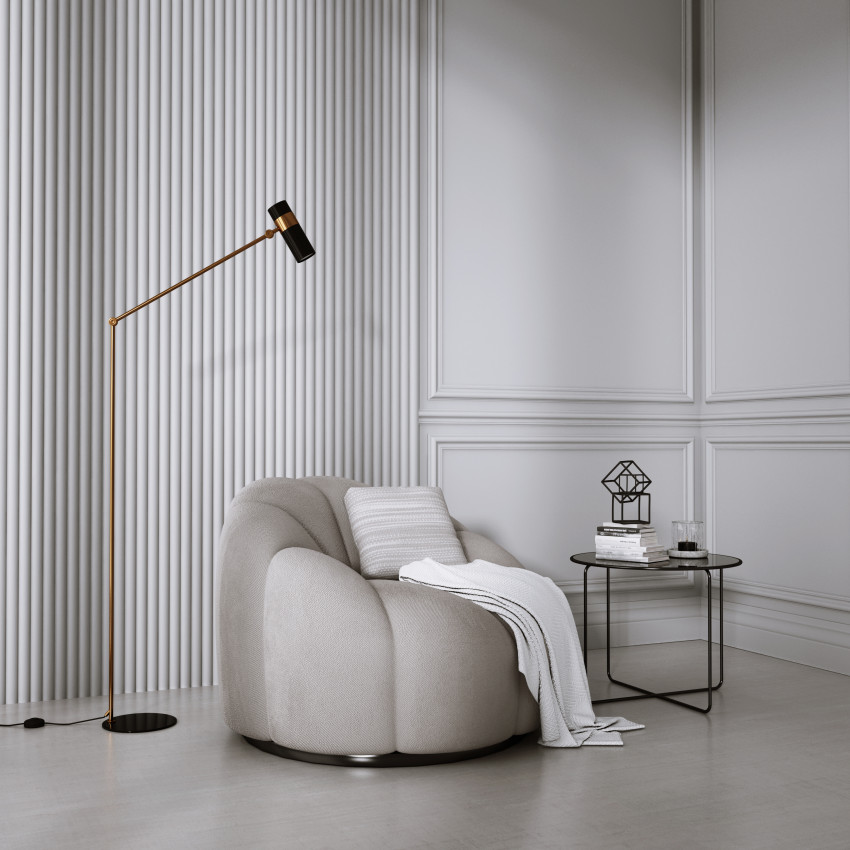 Profil decorativ dreapta, alb, pentru riflaje 3D
