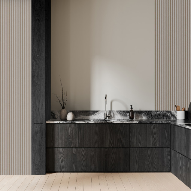 Panou decorativ riflat gri Stone Grey